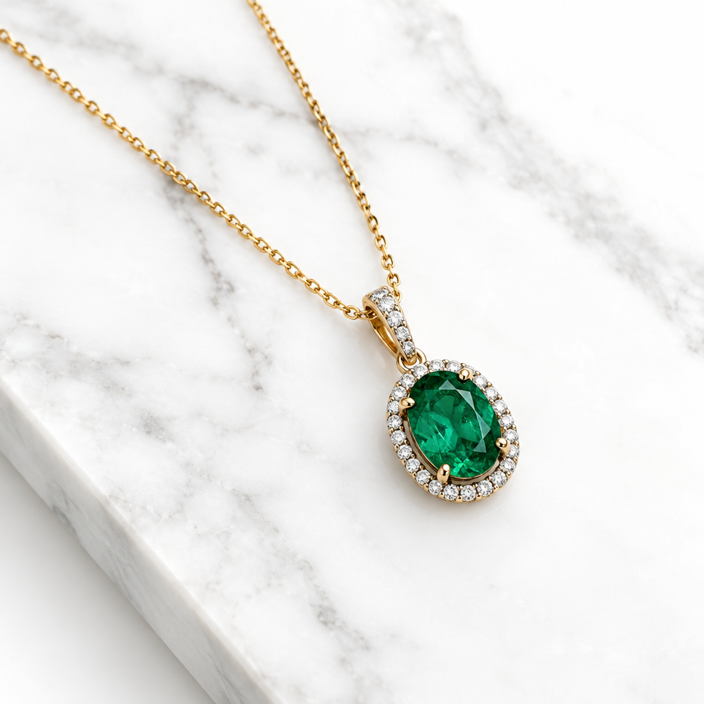 Emerald Pendant Necklace